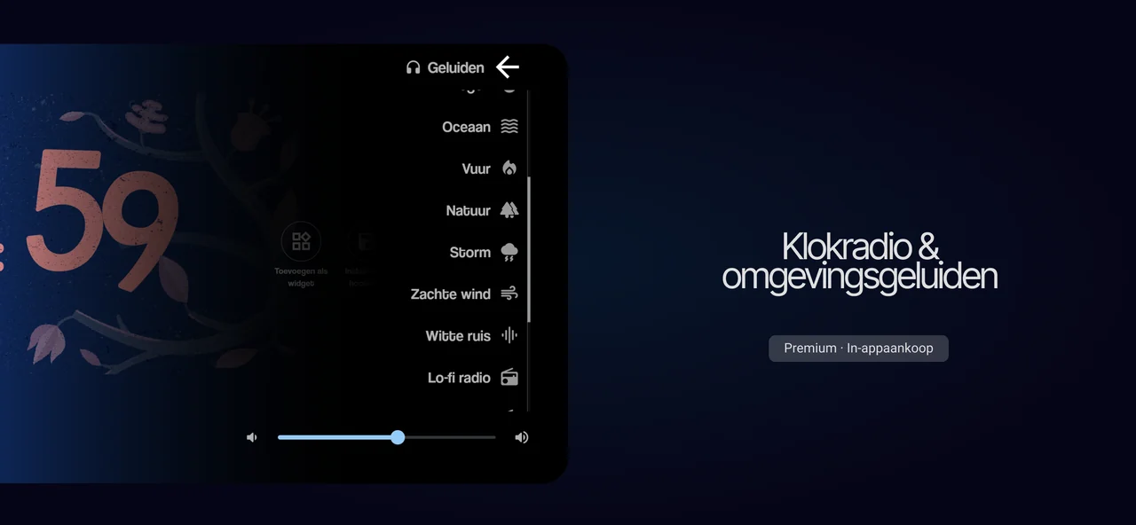 Omgevingsgeluiden in Android, aangeduid als Premium met in-app aankoop